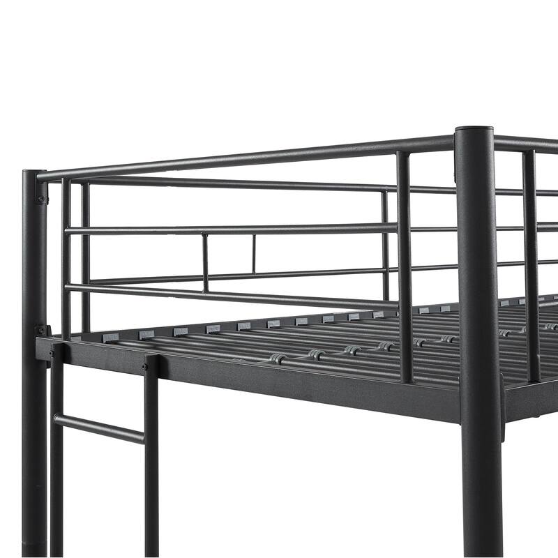 VECELO Twin Over Twin Metal Bunk Bed Frame for Kids Teens, Heavy Duty Noise-Free Platform Bed, Storage Space