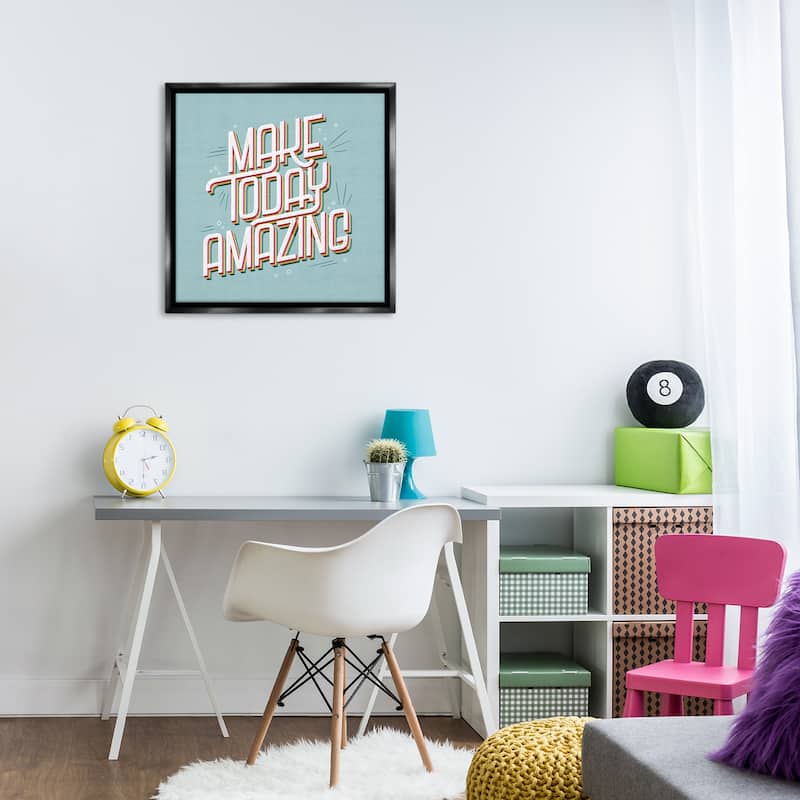 Stupell Vintage Make Today Amazing Framed Floater Canvas Wall Art Design By Sarah Hickman