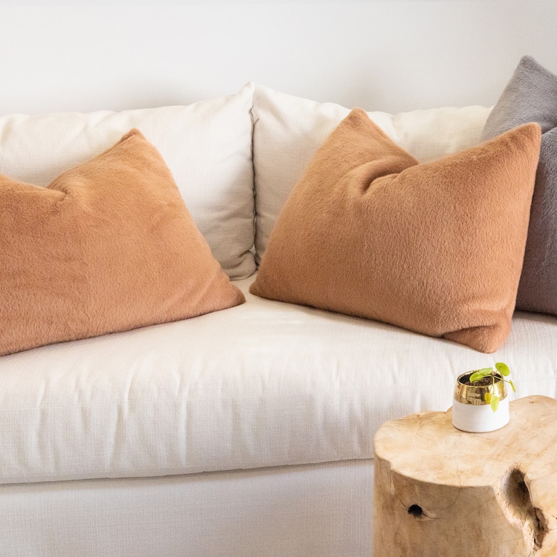 Jennifer Adams Faux Fur Embrace Sham - Almond - Standard