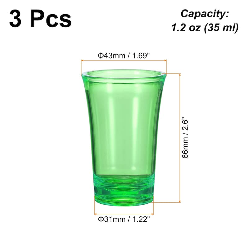 3pcs Shot Glasses 1.2oz Polystyrene for Cocktail