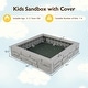 preview thumbnail 18 of 30, Outdoor Kids Sandbox with Cover and Bottom Liner for Backyard Play