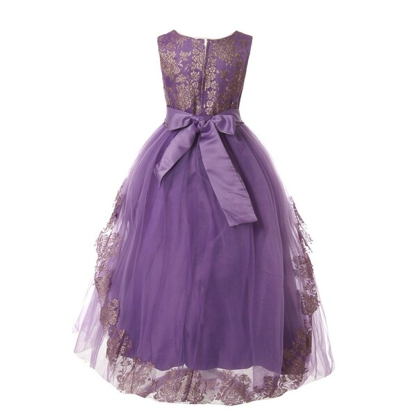girls purple floral dress