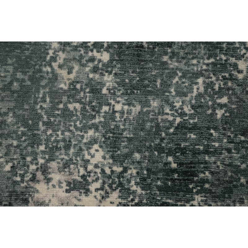 Hand Knotted Oriental Viscose Silk Carpet Modern Abstract Green Abstract Area Rug - 8' 1'' X 4' 11''