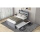 preview thumbnail 4 of 15, Twin Platform Bed with LED Storage Headboard, Charging Station, Trundle and Drawers