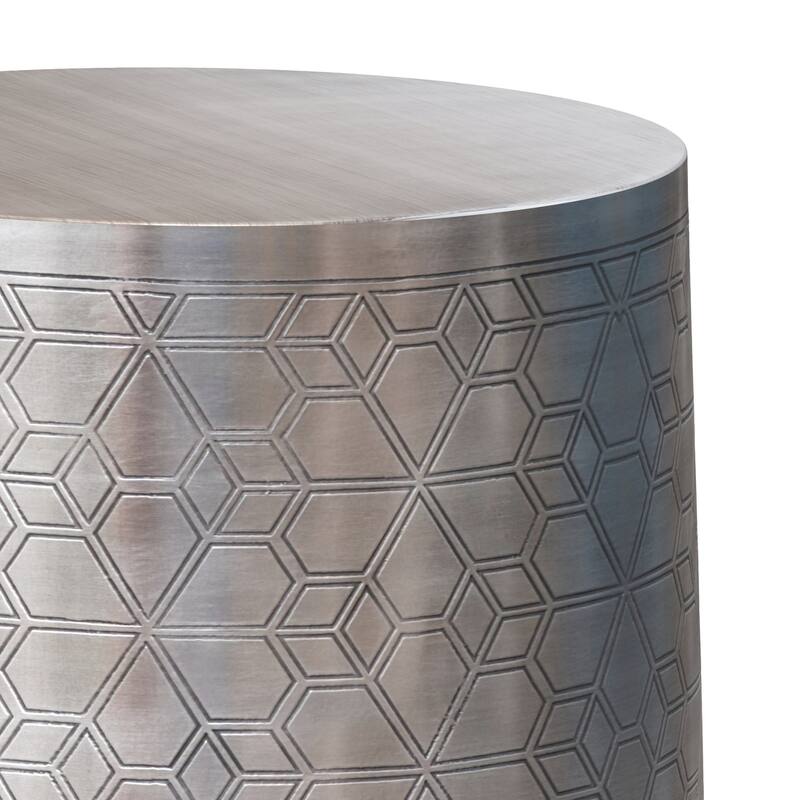 WYNDENHALL Jean 15" Wide Tribal Pattern Metal Accent Table & Assembled - 15"w x 15" d x 20" h