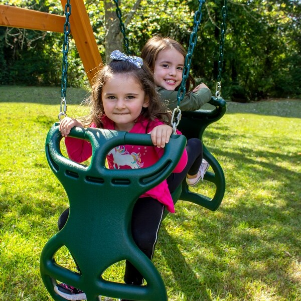 Swing-N-Slide Wood Cedar Brook Wood Swing Set with Monkey
