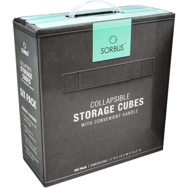 Foldable Storage Cube Basket Bin 6 Pack Grey - 11 x 10.5 x 10.5 inches
