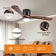preview thumbnail 115 of 199, 42“/52"/60"/48" Noiseless Walnut Wood Ceiling Fan with Remote Control, Integrated Light Optional 42'' Flush Mount Fan with Light & APP Control