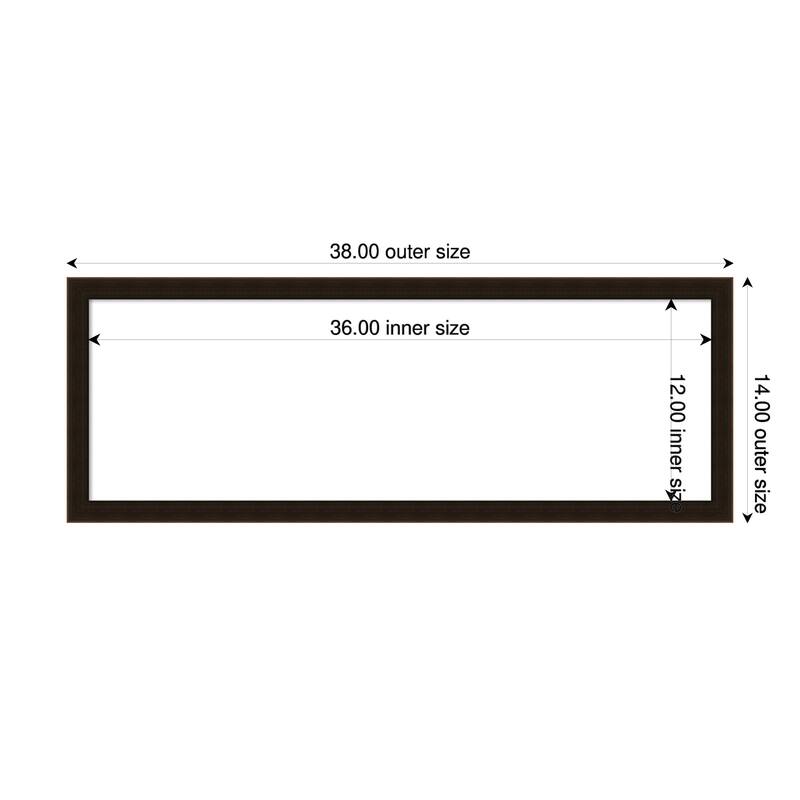 Amanti Art Espresso Brown Framed Dry Erase Magnetic Board - 38 x 14 in