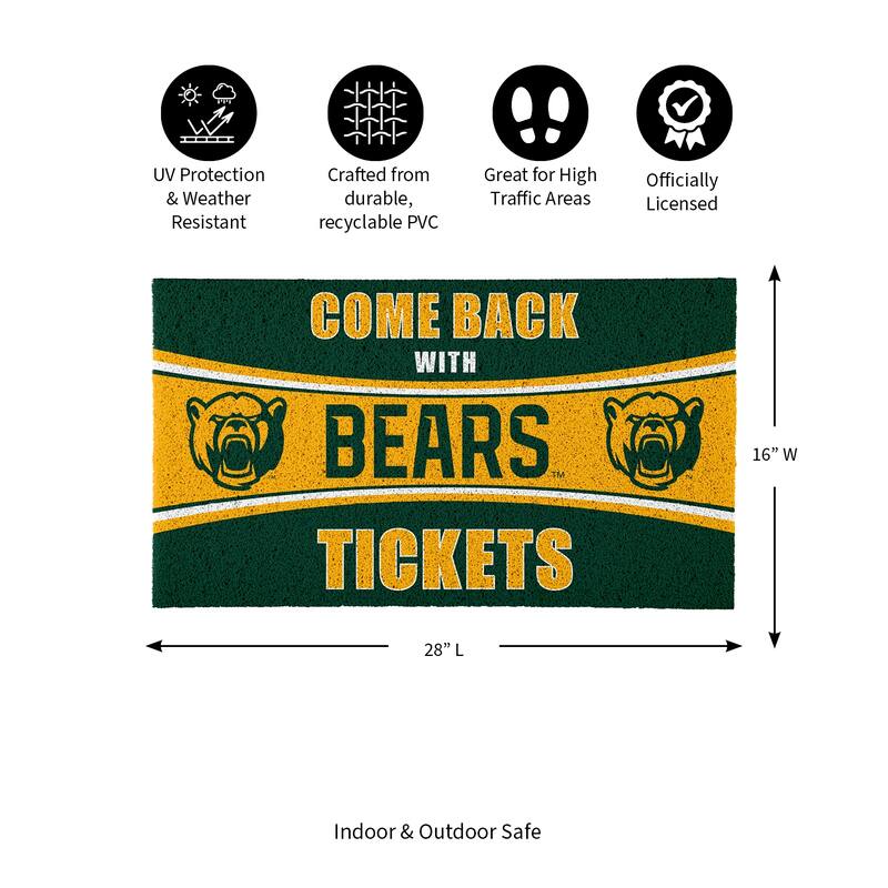 Baylor University 28 in. x 16 in. PVC "Come Back With Tickets" Trapper Door Mat