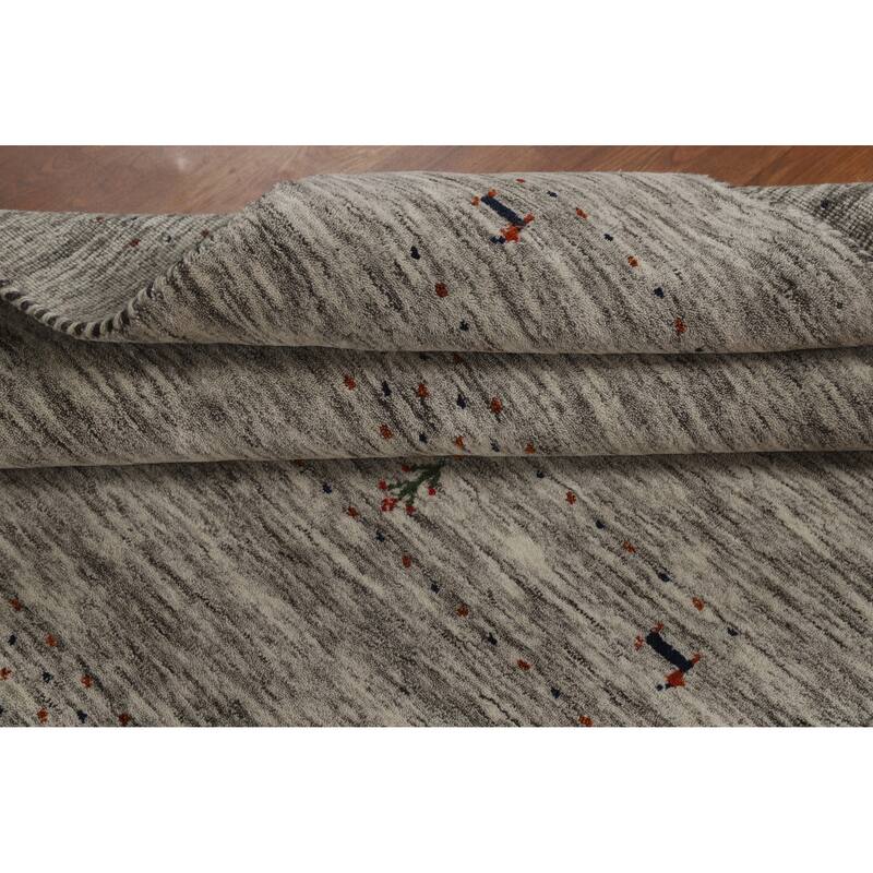 Hand Knotted Oriental 100% Wool Carpet Tribal Animal Pictorial Beige & Ivories Gabbeh Area Rug - 6' 0'' X 4' 1''