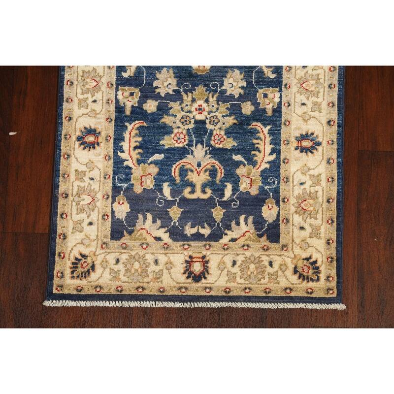Vegetable Dye Peshawar Chobi Oriental Runner Rug Hand-knotted Carpet - 2'8" x 9'11"