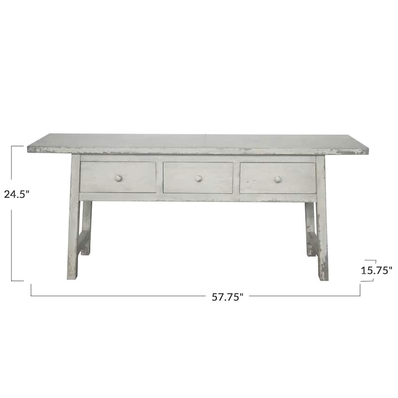 Reclaimed Wood Console Table with Drawers