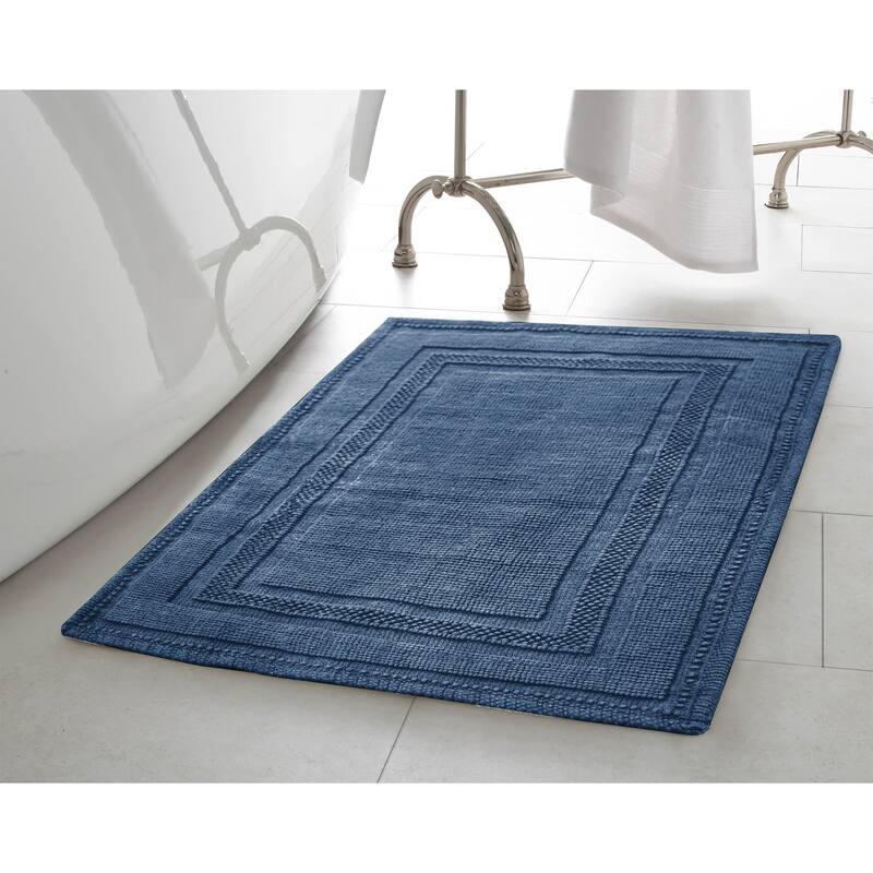 Jean Pierre Cotton Stonewash Racetrack 21 x 34 in. Bath Rug