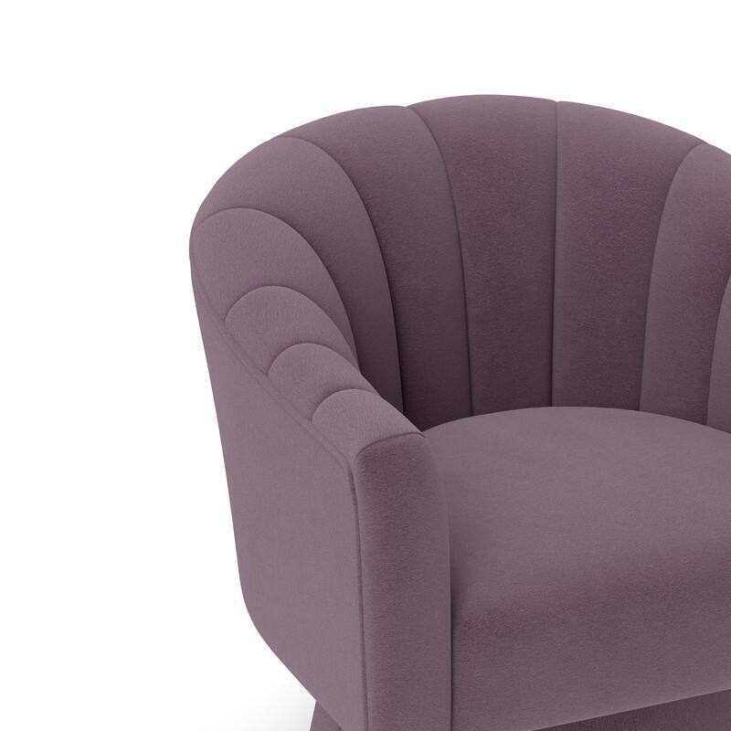SEYNAR Modern Glam Velvet Upholstered Round Swivel Accent Arm Barrel Chair for Living Room