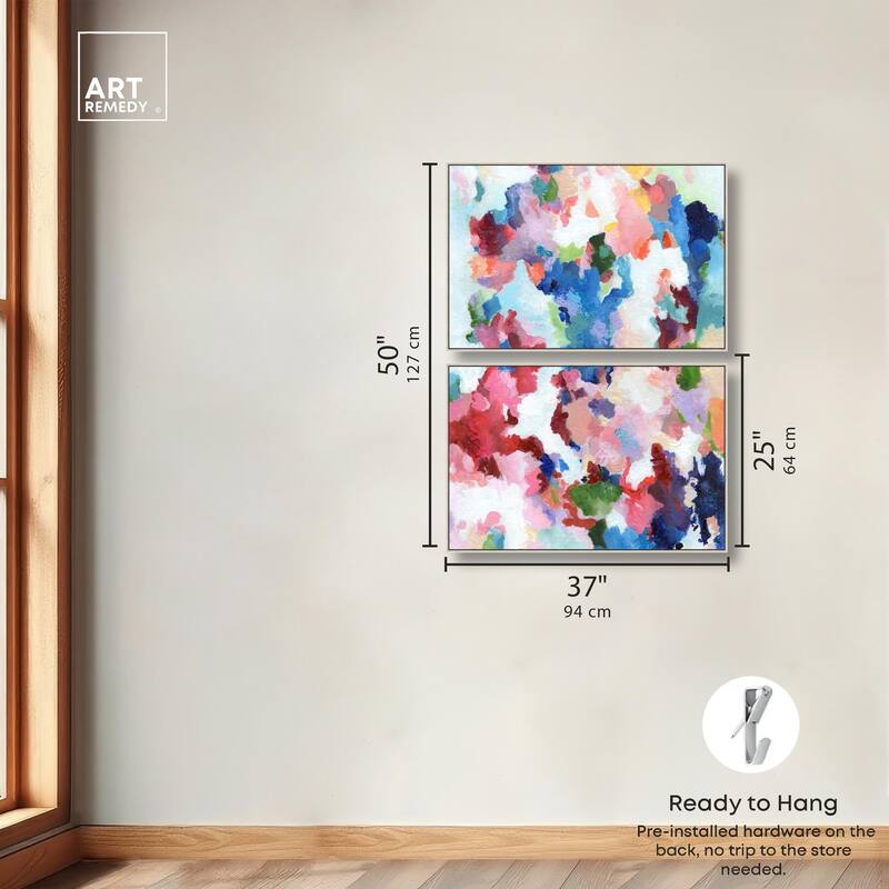 Bold Color Swirlz Canvas Set of 2 by Art Remedy