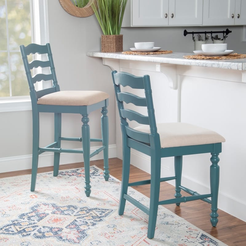 Linon Mason Antique Blue Counter Stool