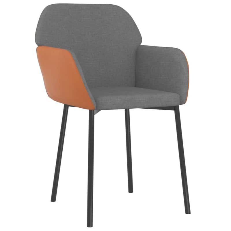 vidaXL Dining Chairs 2 Pcs Accent Upholstered Chair Fabric and Faux Leather - 21.3" x 23.2" x 29.9"