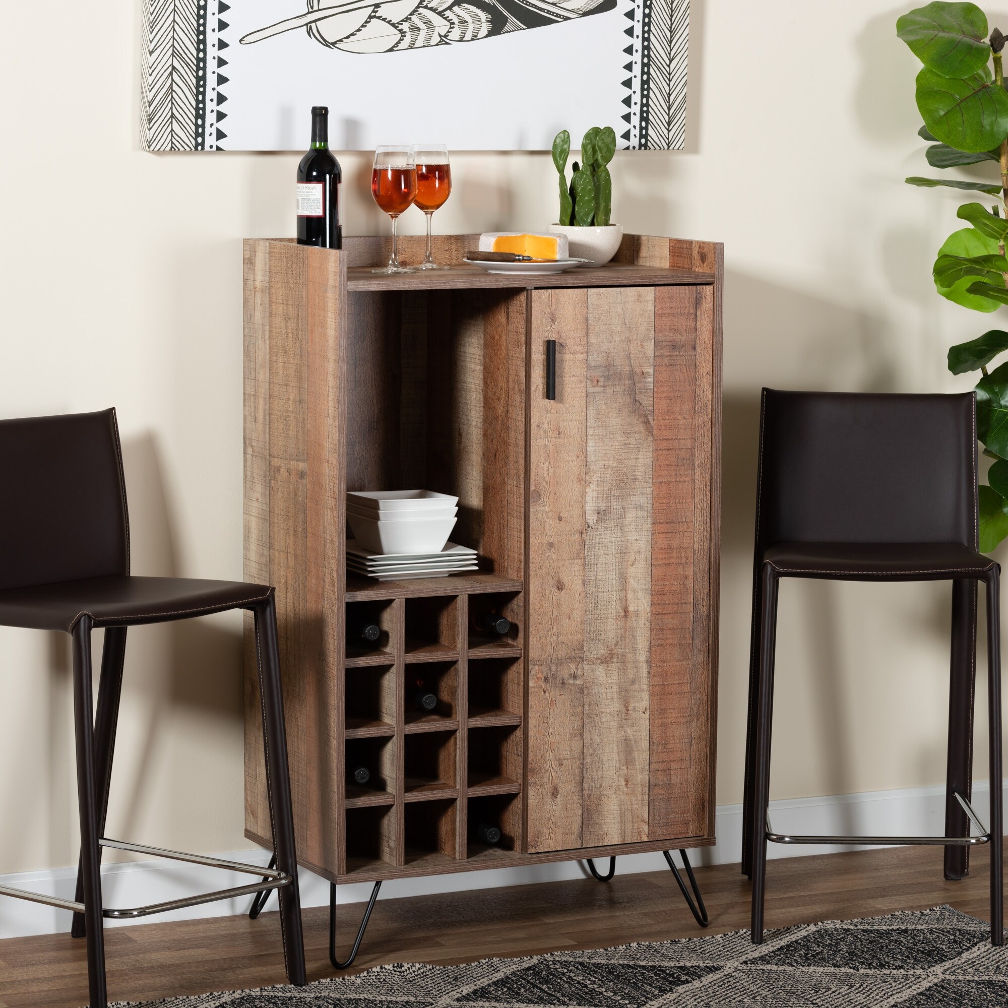 Metal and wood wine cabinet deals