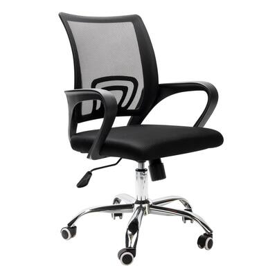 Ergonomic Rolling Office Chair, Breathable Mesh, Adjustable Lumbar Support, Drafting, Computer, Black