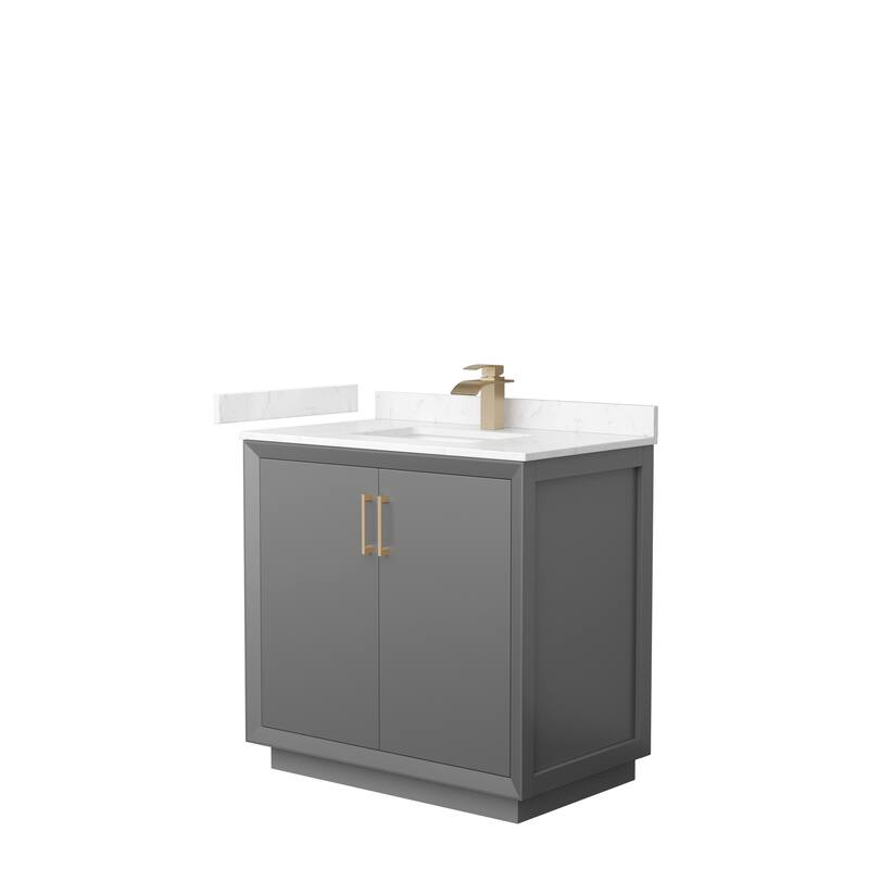 Strada 36-Inch Single Vanity Set, Cultured Marble Top