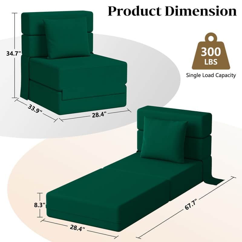 Corduroy Compression Convertible Folding Sectional Sofas (Set of 3)