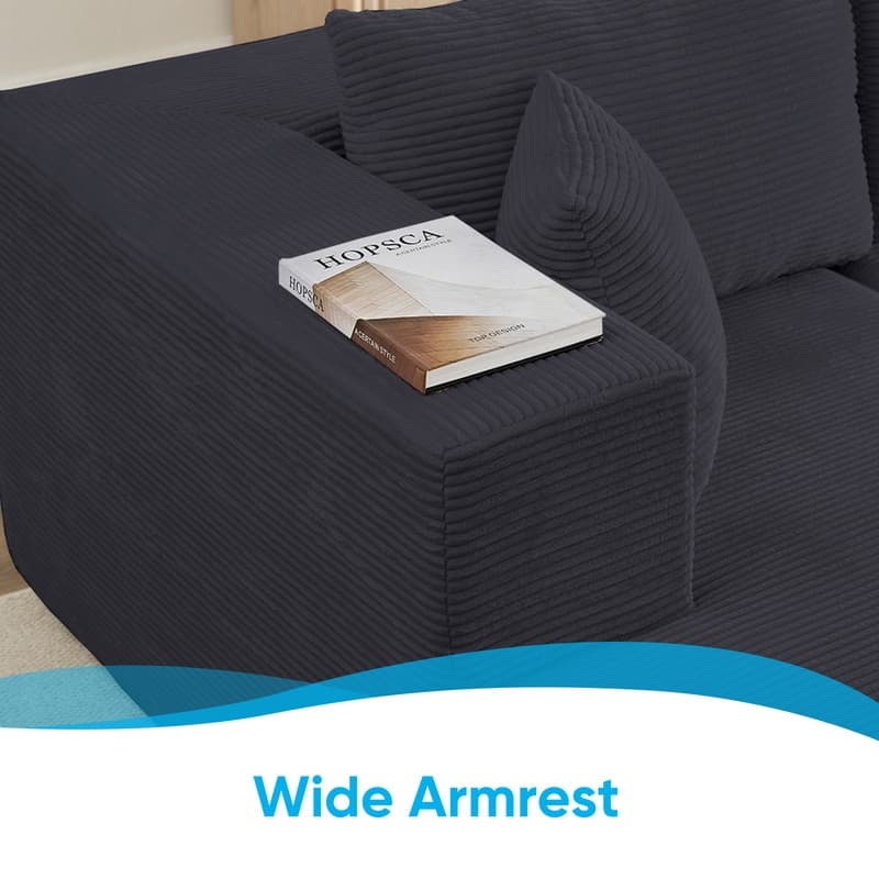 Minimalist 135" Oversized Modular Sofa, 4-Pieces Free Combination, No Assembly Required - U-Shaped Sofa