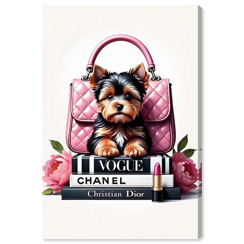 Fashionable Yorkie Canvas by Art Remedy, Gallery Wrapped - 10" x 15"