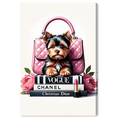Fashionable Yorkie Canvas by Art Remedy, Gallery Wrapped