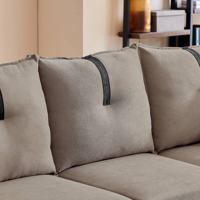 Sectional Sofa with Reversible Ottoman for Living Room