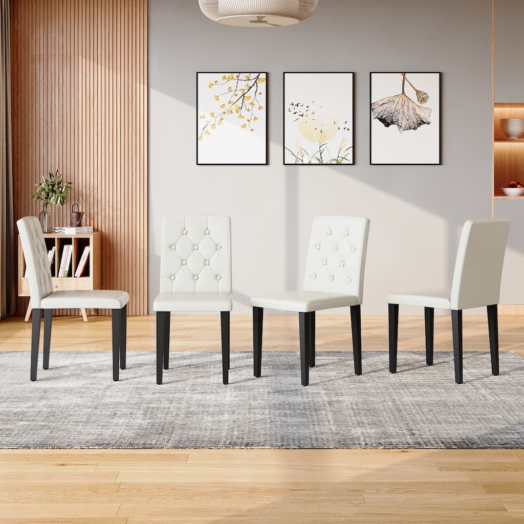 Dining Chair Side Chair White Leisure Chair Reception Chair Leather Chair Kitchen Chair with Metal Legs