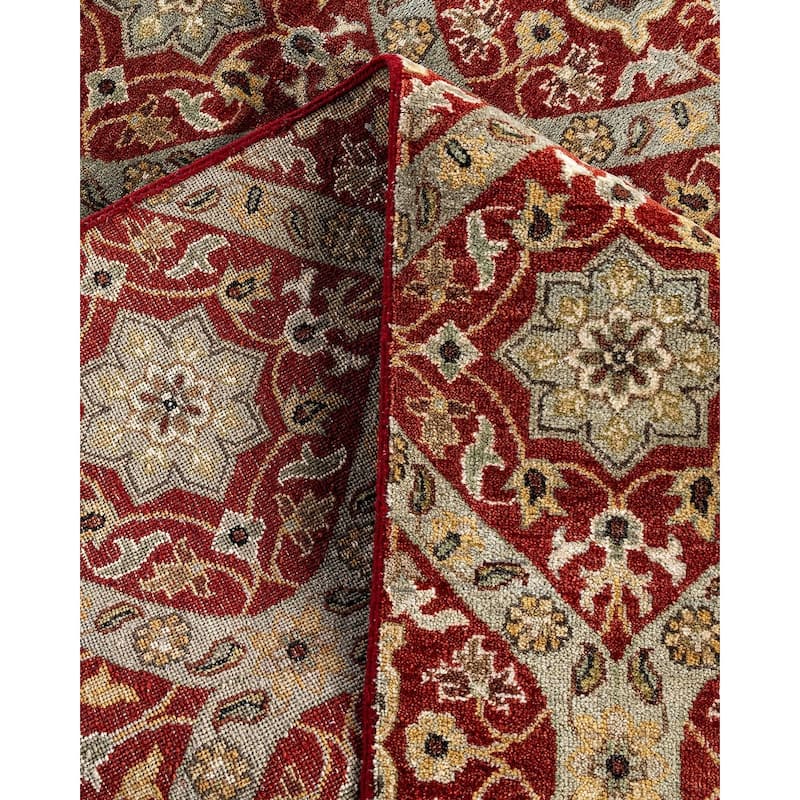 Ikat One-of-a-Kind Hand-Knotted Area Rug - Red, 6' 8" x 9' 8" - 6' 8" x 9' 8"