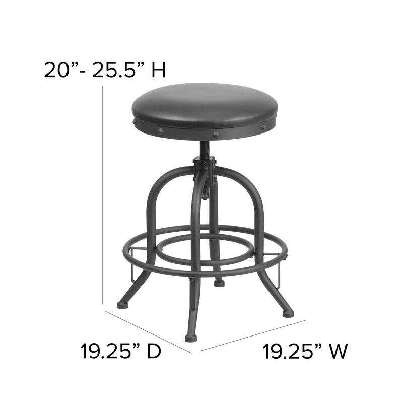 24" Counter Height Stool w/ Swivel Lift LeatherSoft Seat - Kitchen Chair