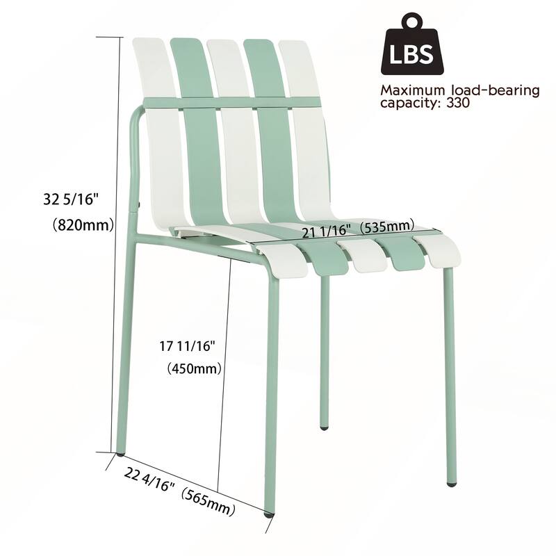 4-Pack Modern Striped Color Block Chairs