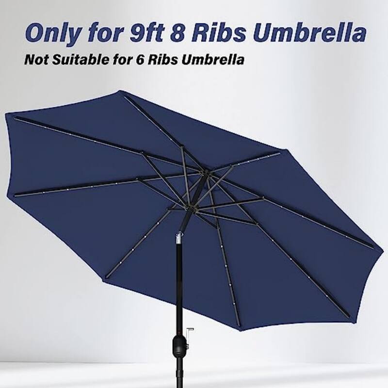 9ft.Patio Umbrella Replacement Canopy, Outdoor Table & Market & Yard Umbrella Replacement Top Cover (No stand and base)