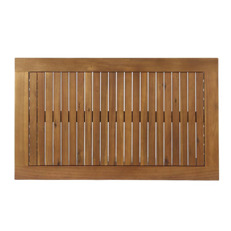 Handcrafted Acacia Wood Coffee Table, 40" L - Rustic Outdoor Design
