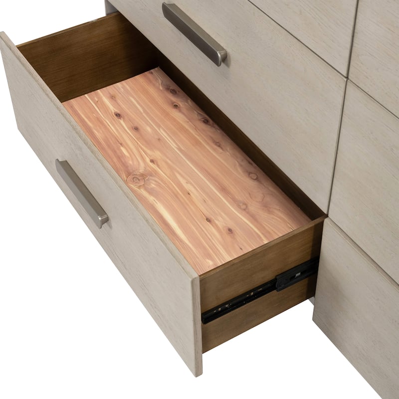 Furniture of America Weegin Modern 5-Piece White Oak Wood Panel Bedroom Set