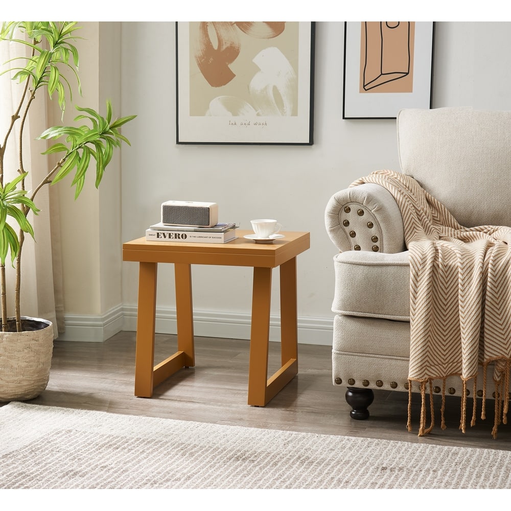 Charlie Modern Wood End Table with Open Storage Shelf - 18"L x 18"W x 18"H