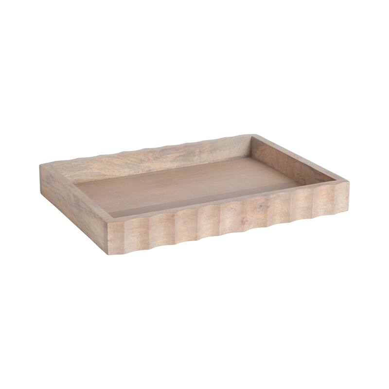 Kate and Laurel Lissi Rectangle Tray - 16x12 - Natural