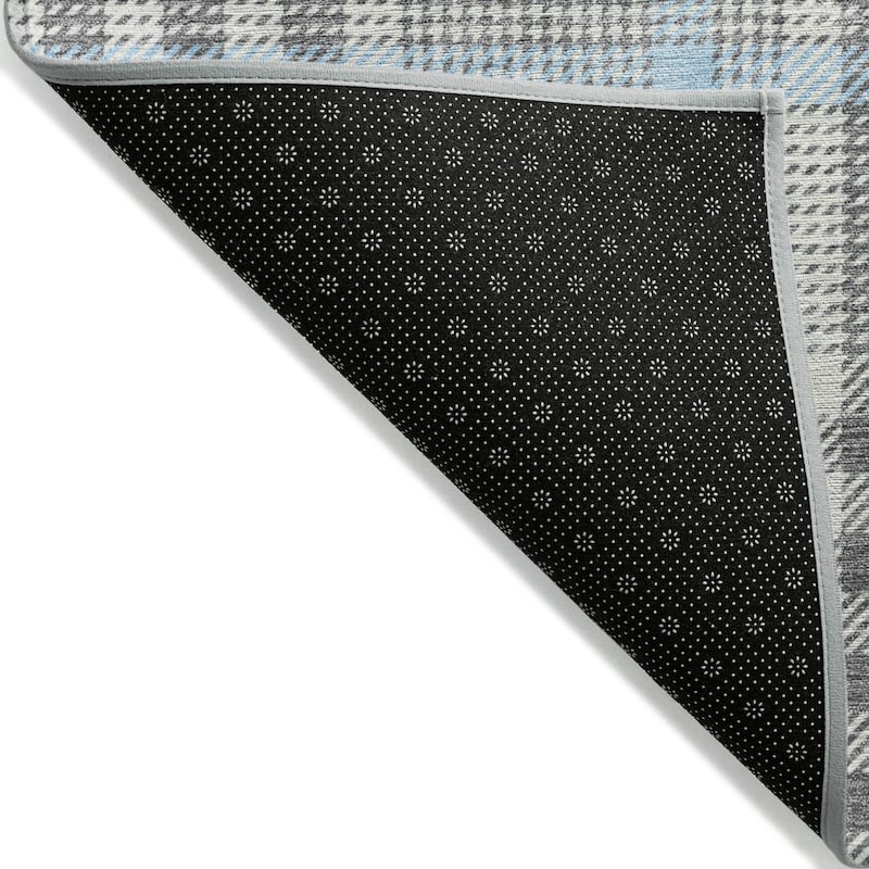 Machine Washable Indoor/ Outdoor Plaid Chantille Rug