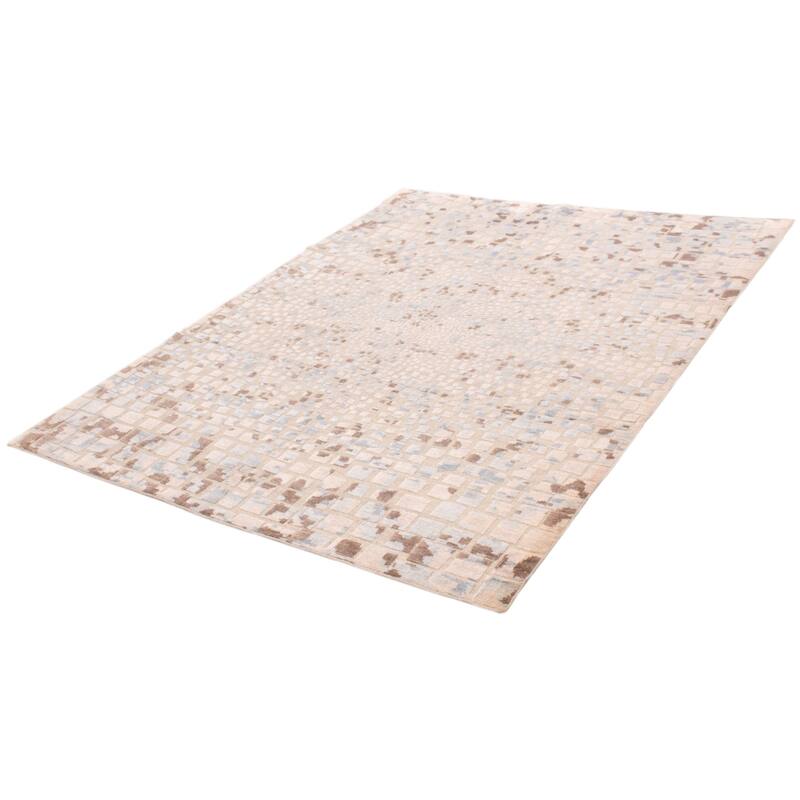 ECARPETGALLERY Hand-knotted Tangier Beige Silk, Wool Rug - 8'3 x 10'3