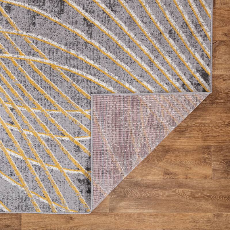 World Rug Gallery Modern Geometric Stripes Area Rug