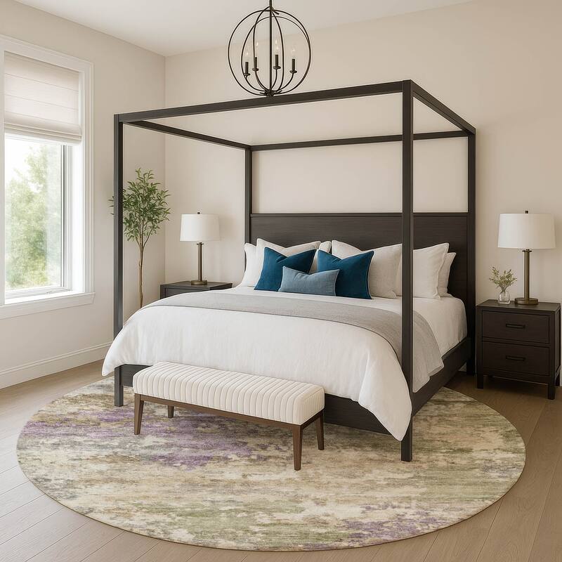 Premium Washable Super Soft Casual Farmhouse Mayfield Rug - Beige - 8' x 8'