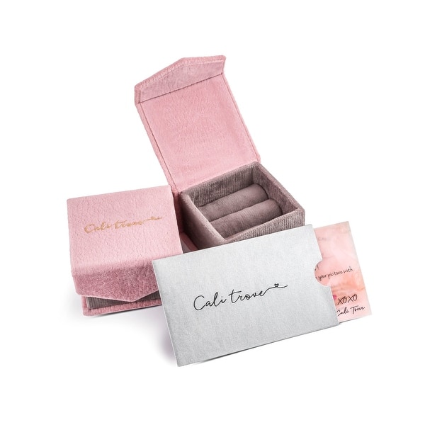 Cali Trove 10K Pink Gold 1//10ct Round Natural Champagne Diamond Stackable Anniversary Ring for Women