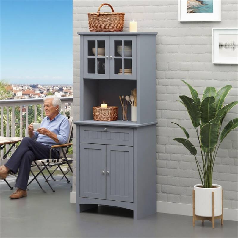 Kitchen Pantry Storage Cabinet with Adjustable Shelves