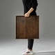 preview thumbnail 48 of 76, KINWELL Square Black Walnut Wood Serving Tray Ottoman Tray with Handles