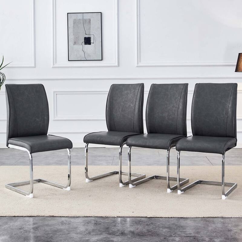 Set of 2 PU Material High Resilience Dining Chair