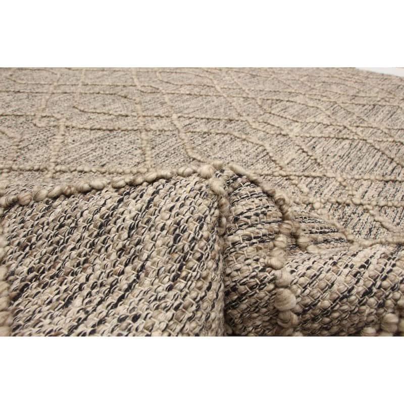 ECARPETGALLERY Braid weave Sienna Brown Wool Rug - 5'3 x 7'6