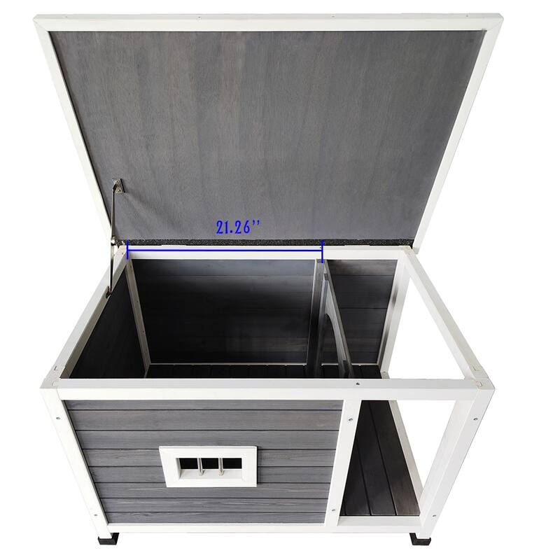 Wooden Dog House Dog Crate with Porch Deck Outdoor Puppy Dog Kennel Waterproof Dog Cage Dog Room for Living Room