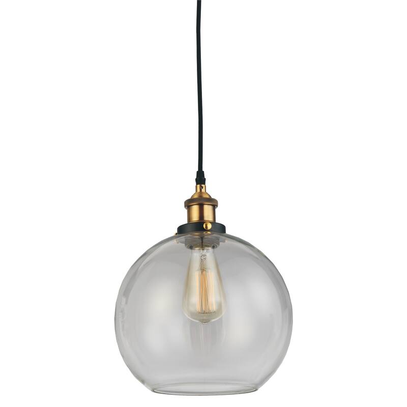 Glass Pendant Light 1-Light Globe Chandelier Modern Farmhouse Ceiling Fixture - 11